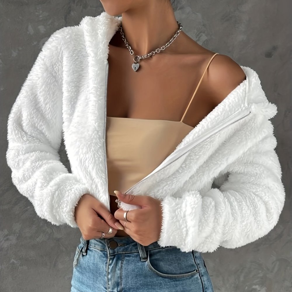 Zip-up Teddy Casual Long Sleeve Hoodie Jacket